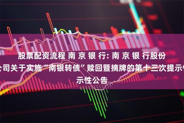 股票配资流程 南 京 银 行: 南 京 银 行股份有限公司关于实施“南银转债”赎回暨摘牌的第十三次提示性公告
